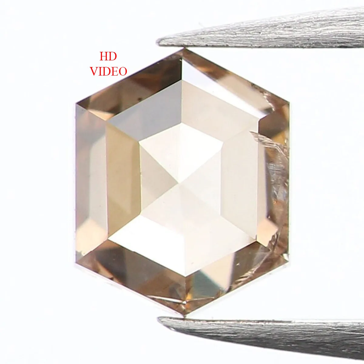 0.29 Ct Natural Loose Diamond, Hexagon Diamond, Brown Diamond, Polished Diamond, Rustic Diamond, Color Diamond, Rose Cut Diamond