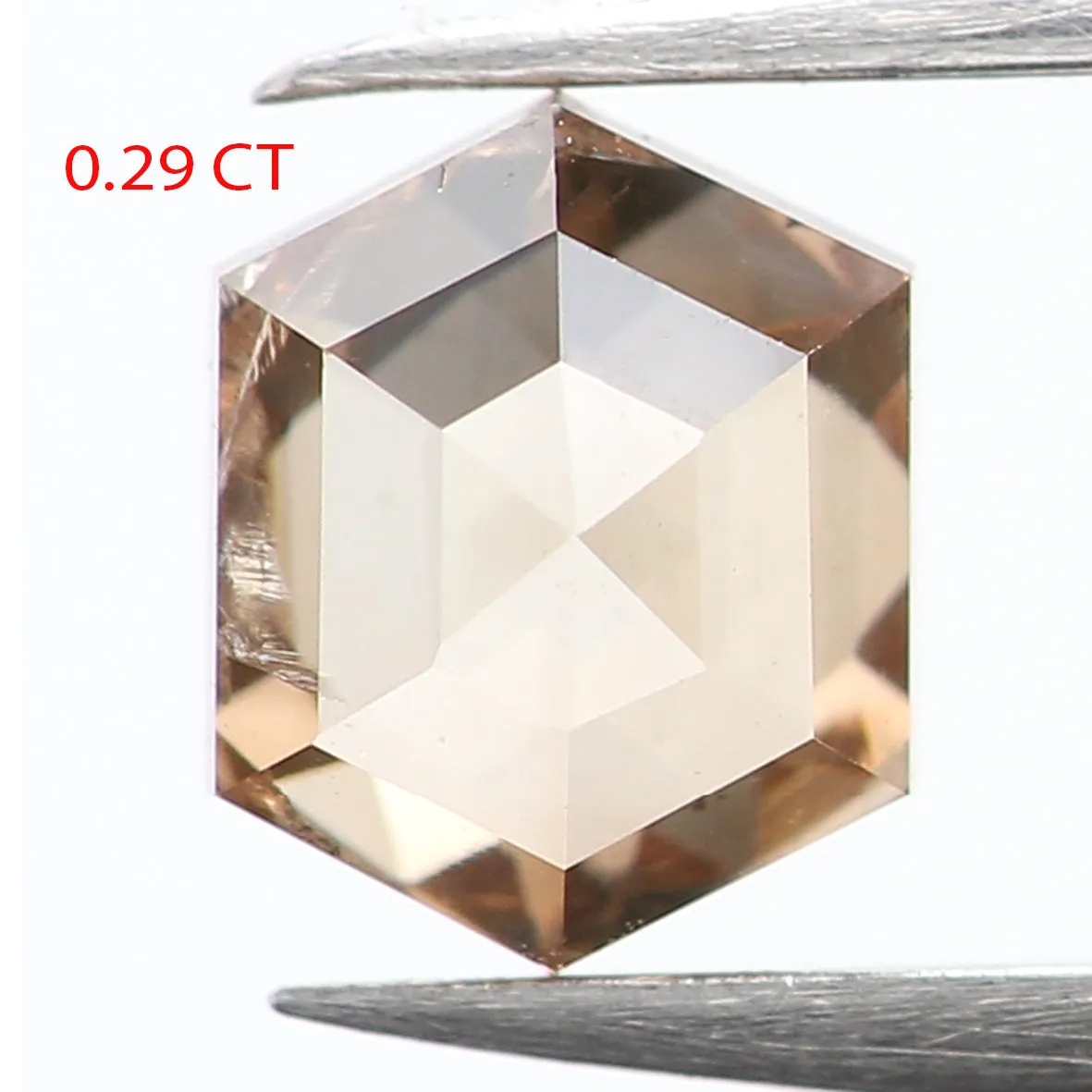 0.29 Ct Natural Loose Diamond, Hexagon Diamond, Brown Diamond, Polished Diamond, Rustic Diamond, Color Diamond, Rose Cut Diamond