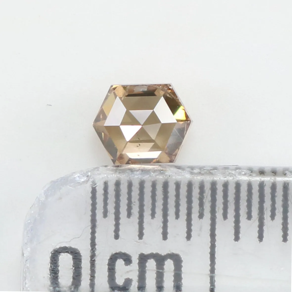 0.29 Ct Natural Loose Diamond, Hexagon Diamond, Brown Diamond, Polished Diamond, Rustic Diamond, Color Diamond, Rose Cut Diamond