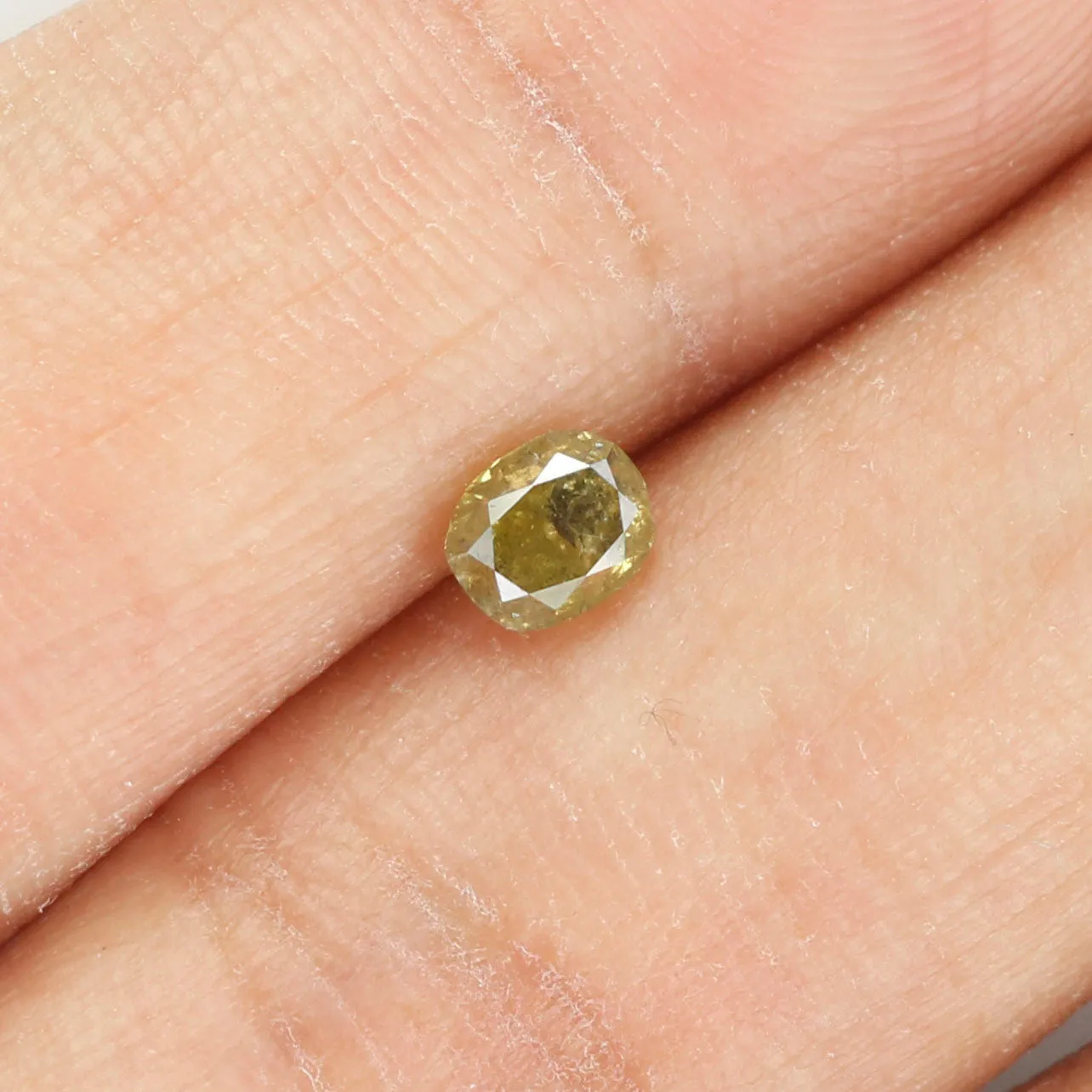 0.41 Ct Natural Loose Diamond, Cushion Diamond, Fancy  Diamond, Green Diamond, Yellow Diamond, Polished Diamond, Real Diamond L5