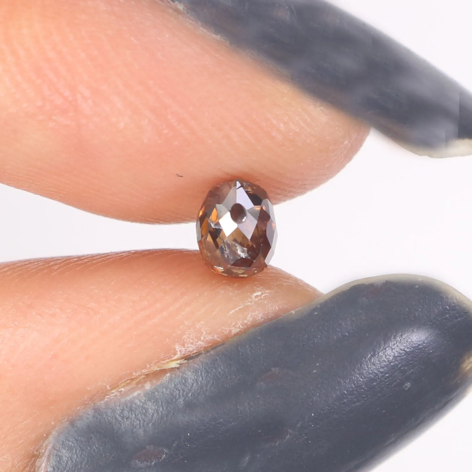 0.48 Ct Natural Loose Diamond Drop Black Brown Color SI1 Clarity 4.60 MM L9259