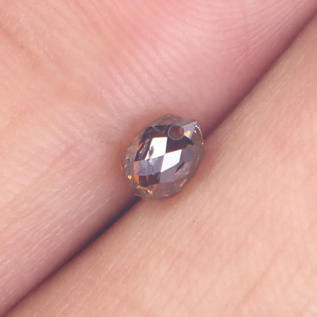 0.48 Ct Natural Loose Diamond Drop Black Brown Color SI1 Clarity 4.60 MM L9259