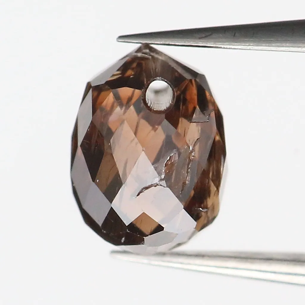 0.48 Ct Natural Loose Diamond Drop Black Brown Color SI1 Clarity 4.60 MM L9259