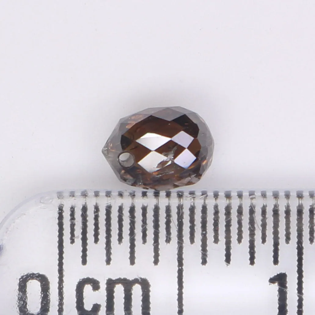 0.48 Ct Natural Loose Diamond Drop Black Brown Color SI1 Clarity 4.60 MM L9259