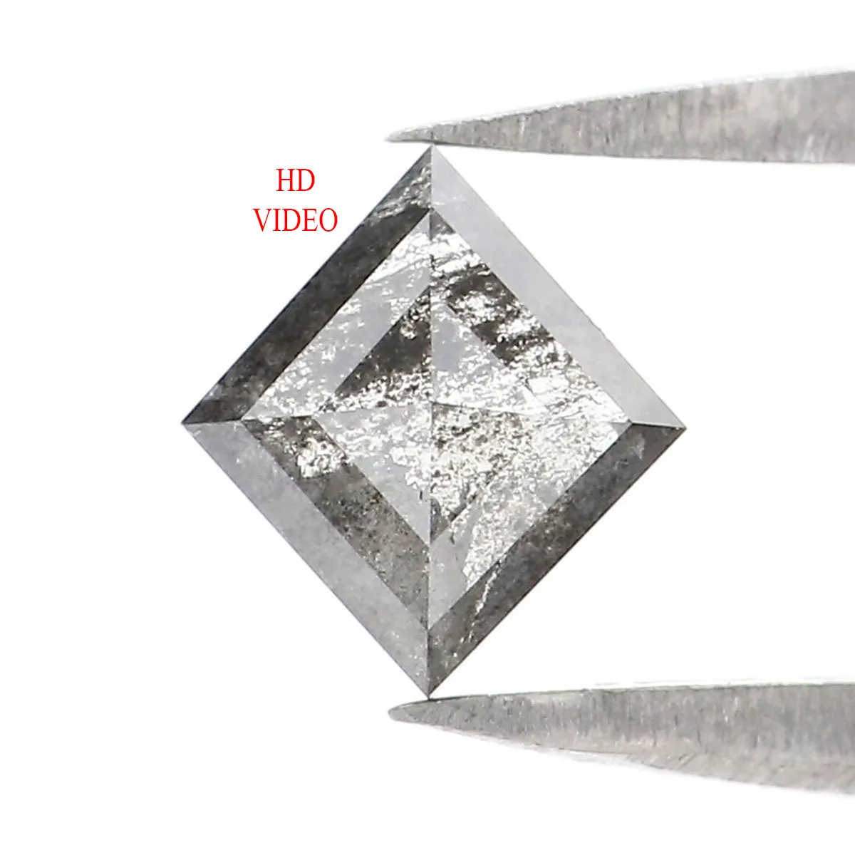 0.50 CT Natural Loose Kite Shape Diamond Salt And Pepper Kite Shape Diamond 6.15 MM Natural Black Grey Color Kite Rose Cut Diamo