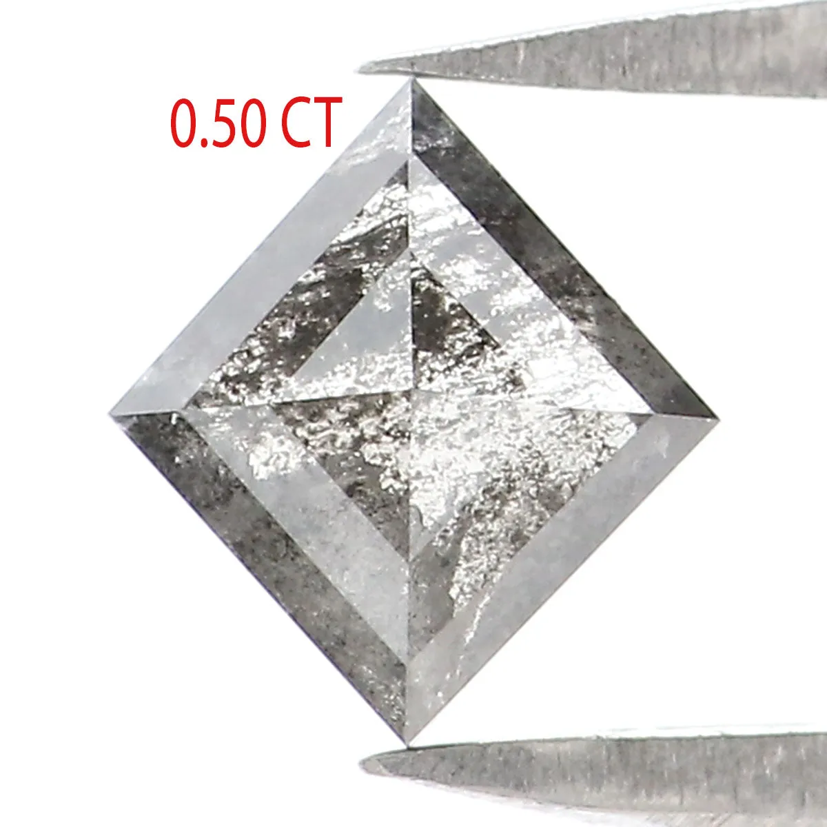 0.50 CT Natural Loose Kite Shape Diamond Salt And Pepper Kite Shape Diamond 6.15 MM Natural Black Grey Color Kite Rose Cut Diamo