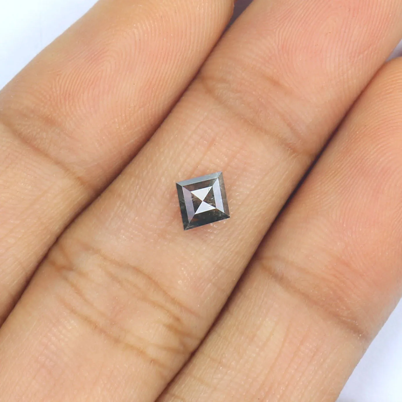 0.50 CT Natural Loose Kite Shape Diamond Salt And Pepper Kite Shape Diamond 6.15 MM Natural Black Grey Color Kite Rose Cut Diamo