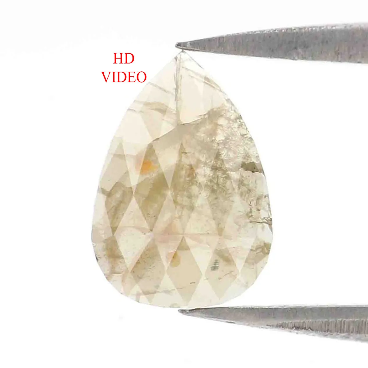 0.71 CT Natural Loose Pear Shape Diamond Yellow Grey Color Pear Cut Diamond 8.40 MM Natural Loose Diamond Pear Shape Rose Cut Di