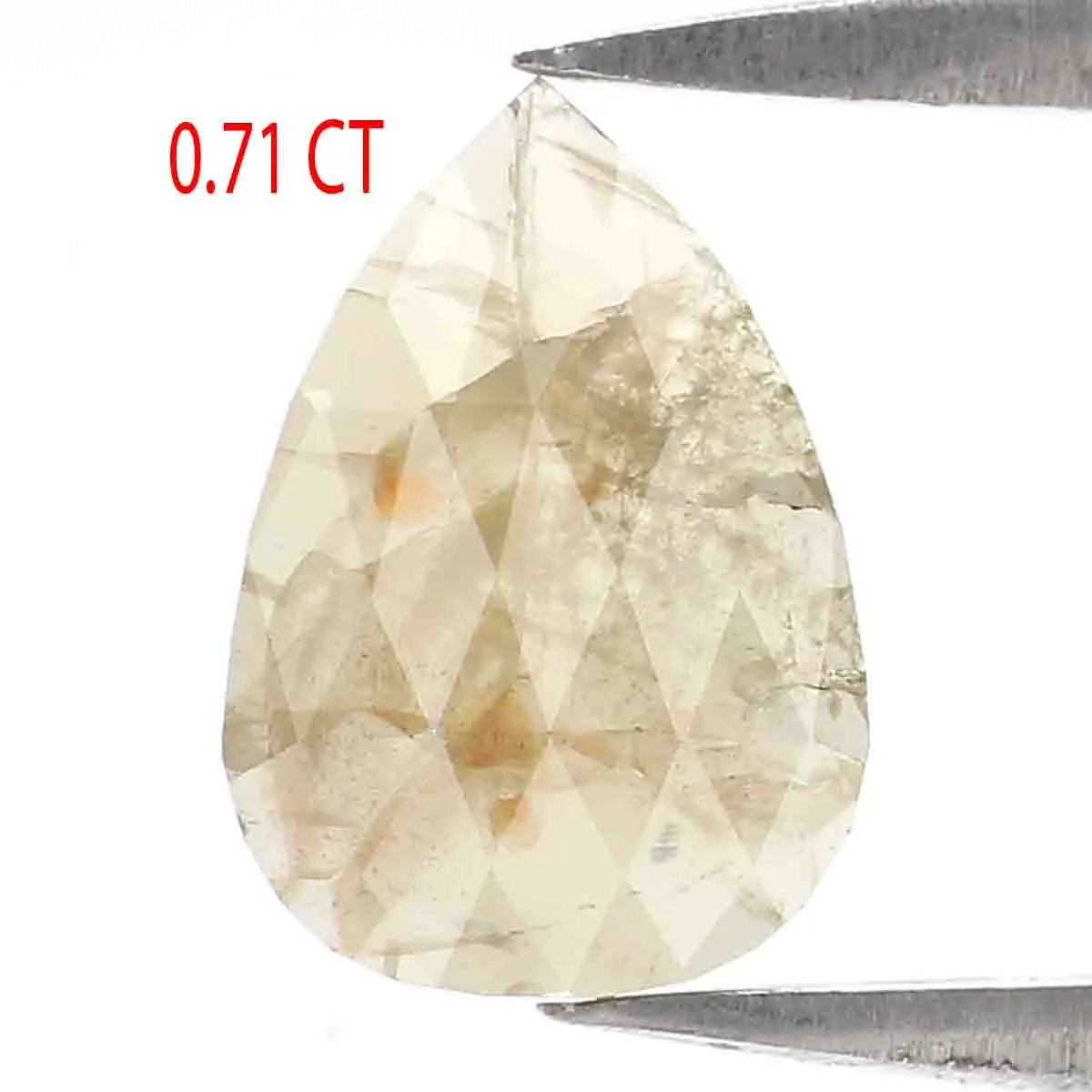 0.71 CT Natural Loose Pear Shape Diamond Yellow Grey Color Pear Cut Diamond 8.40 MM Natural Loose Diamond Pear Shape Rose Cut Di