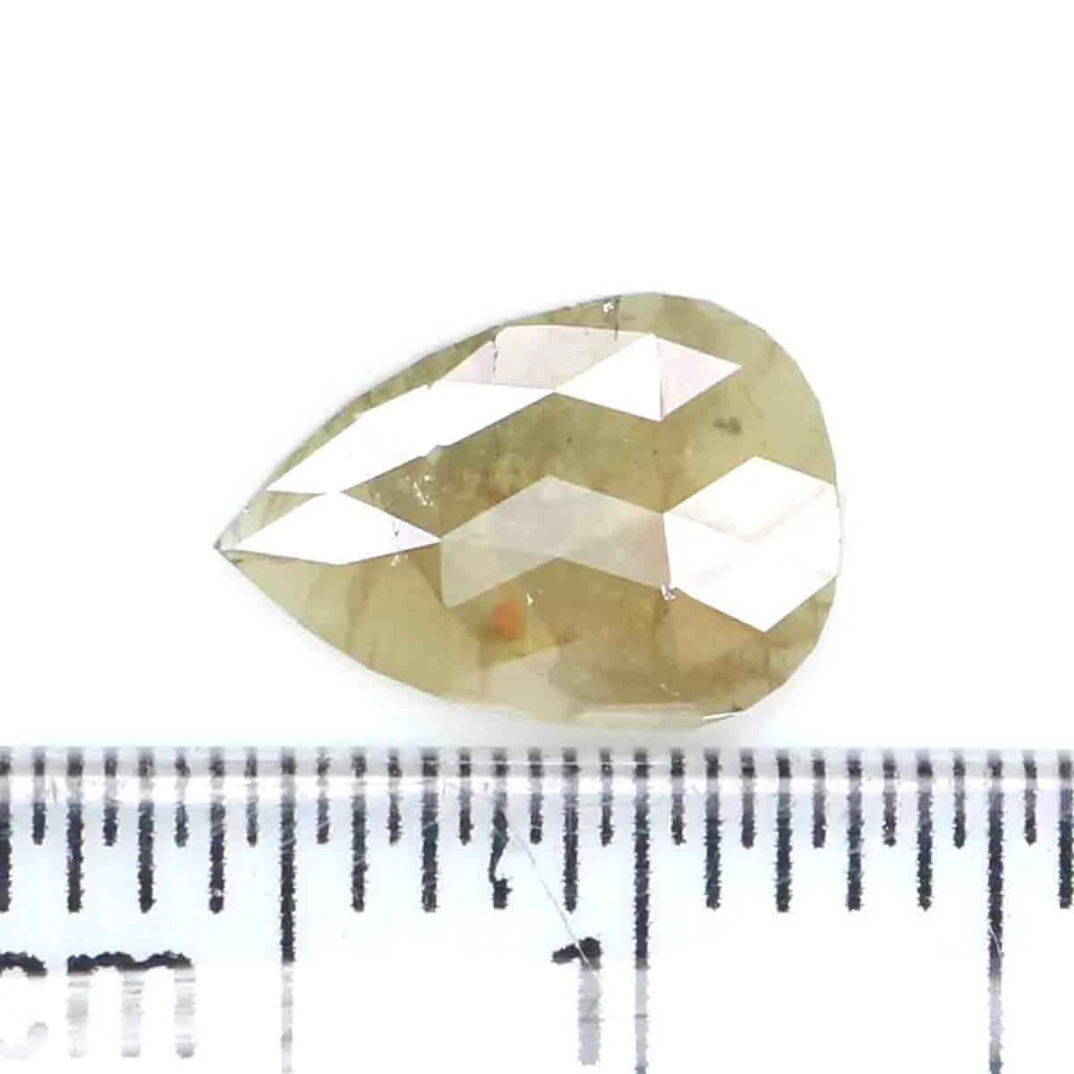 0.71 CT Natural Loose Pear Shape Diamond Yellow Grey Color Pear Cut Diamond 8.40 MM Natural Loose Diamond Pear Shape Rose Cut Di