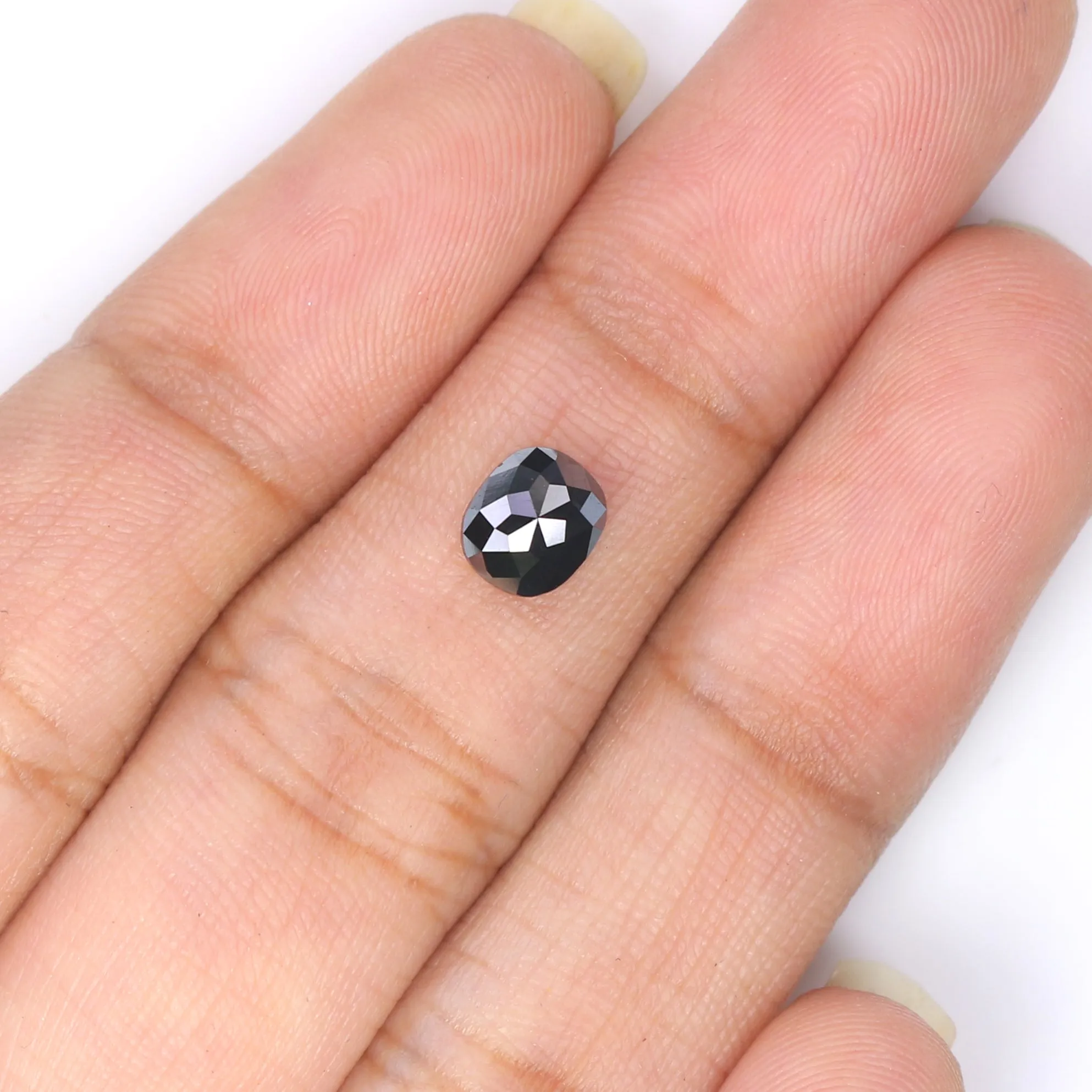 0.78 CT Natural Loose Oval Shape Diamond Black Oval Rose Cut Diamond 5.95 MM Natural Loose Black Color Oval Shape Rose Cut Diamo