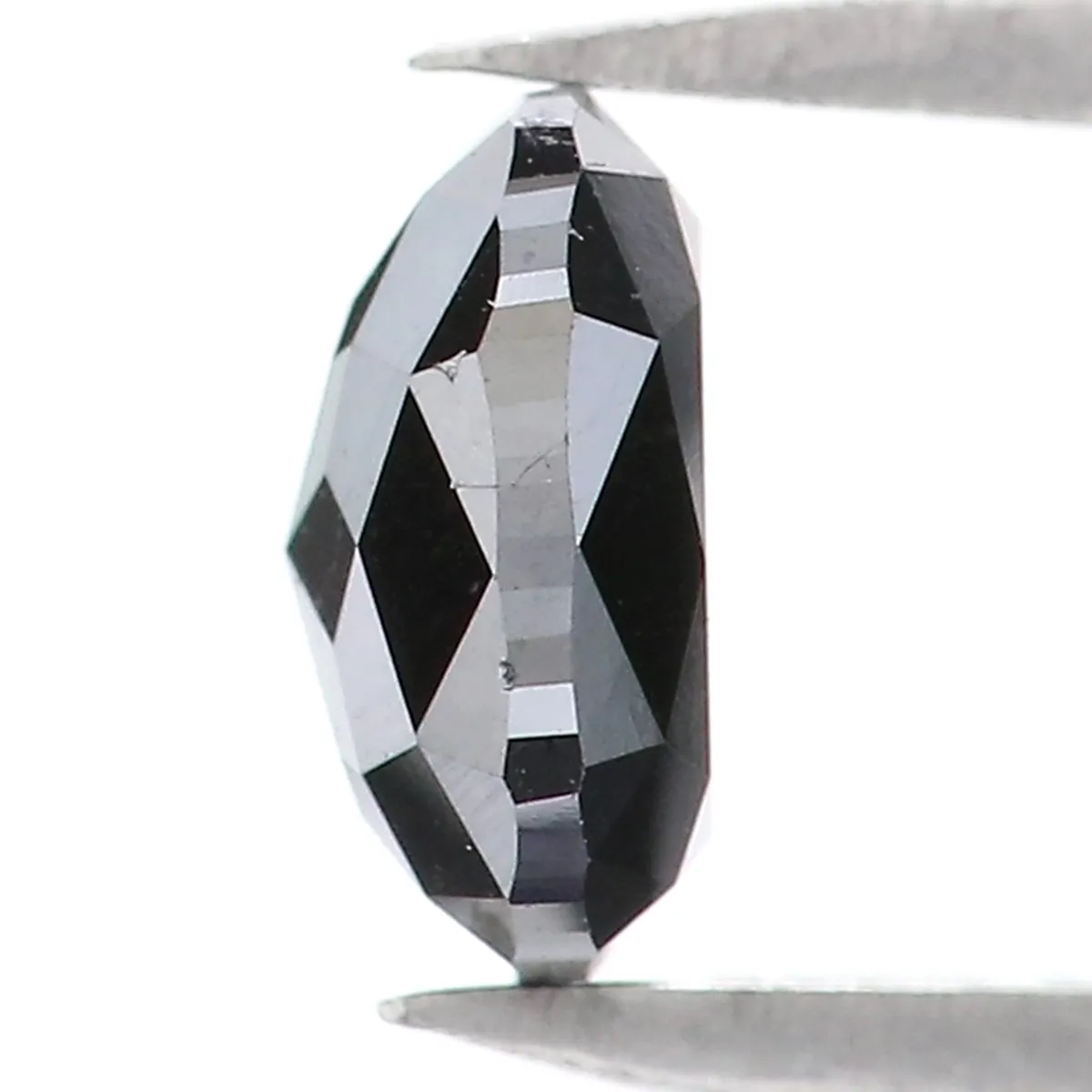 0.78 CT Natural Loose Oval Shape Diamond Black Oval Rose Cut Diamond 5.95 MM Natural Loose Black Color Oval Shape Rose Cut Diamo