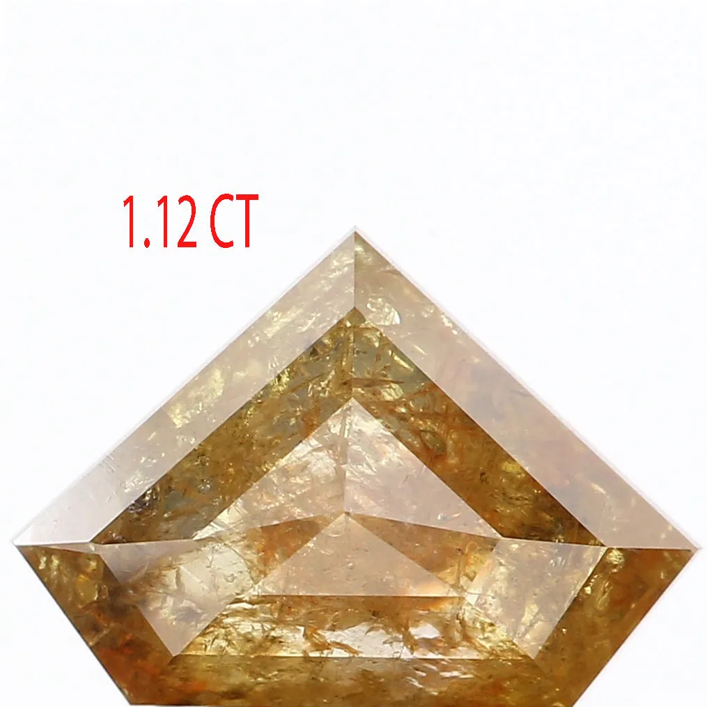 1.12 Ct Natural Loose Diamond, Shield Cut Diamond, Yellow Color Diamond, Rose Cut Diamond, Real Rustic Diamond, Antique Diamond 