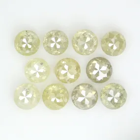 1.29 CT Natural Loose Diamond Round Rose Cut Yellow Grey Color 11 Pcs L9404