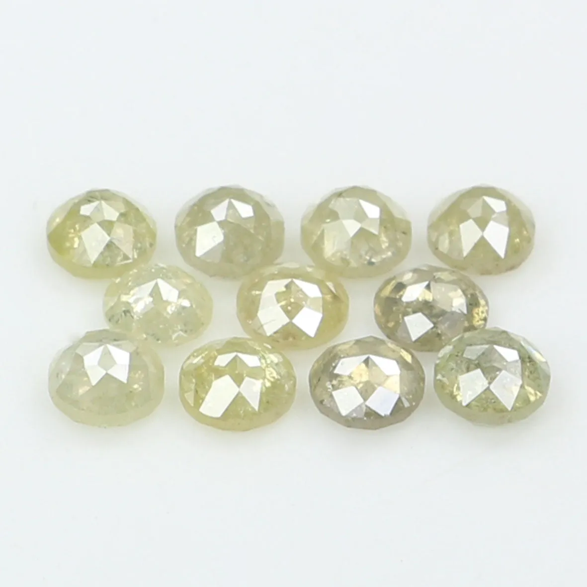 1.29 CT Natural Loose Diamond Round Rose Cut Yellow Grey Color 11 Pcs L9404