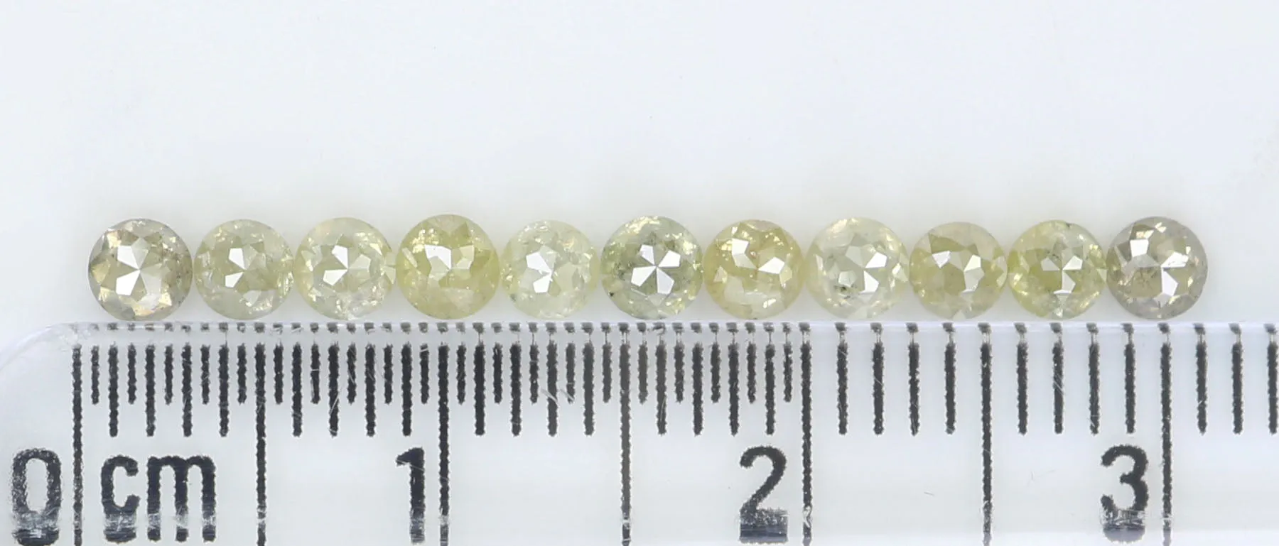 1.29 CT Natural Loose Diamond Round Rose Cut Yellow Grey Color 11 Pcs L9404