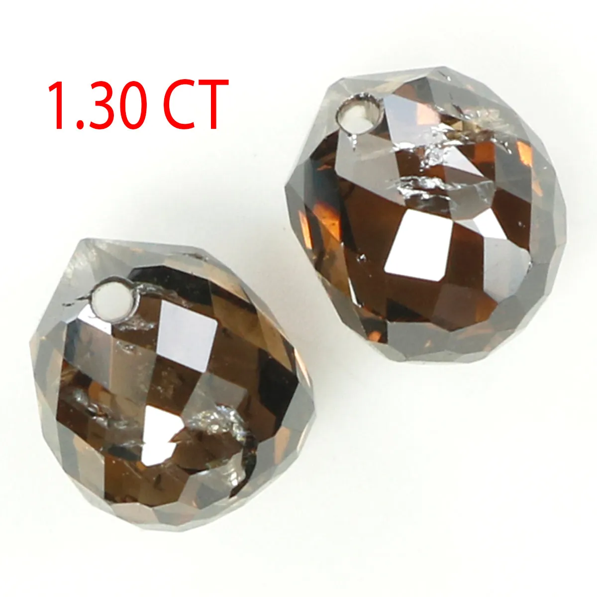 1.30 Ct Natural Loose Diamond, Briolette Diamond, Brown Diamond, Briolette Cut Bead Diamond, Polished Diamond, Faceted Diamond L