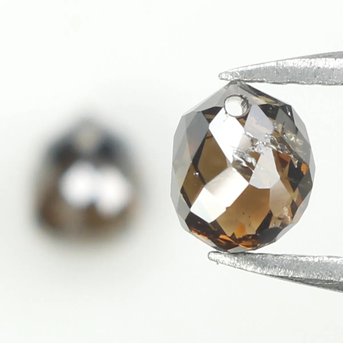 1.30 Ct Natural Loose Diamond, Briolette Diamond, Brown Diamond, Briolette Cut Bead Diamond, Polished Diamond, Faceted Diamond L