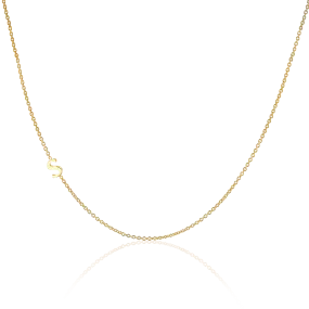 14K Gold Asymmetrical Initial Necklace