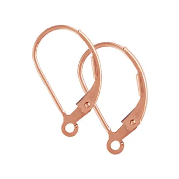 14K Rose Gold Filled Plain Leverback (4 pcs)