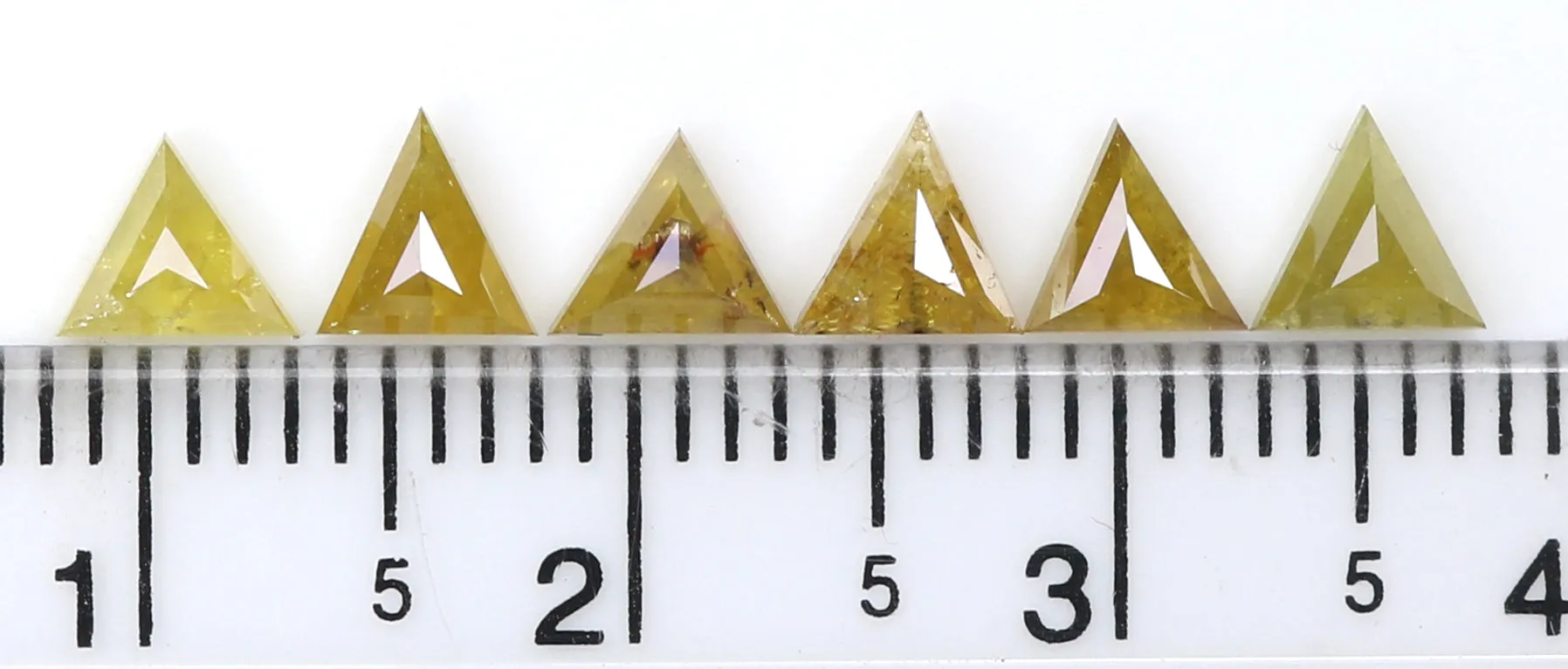 1.54 CT Natural Loose Triangle Shape Diamond Yellow Color Triangle Diamond 4.20 MM Natural Yellow Diamond Triangle Rose Cut Diam