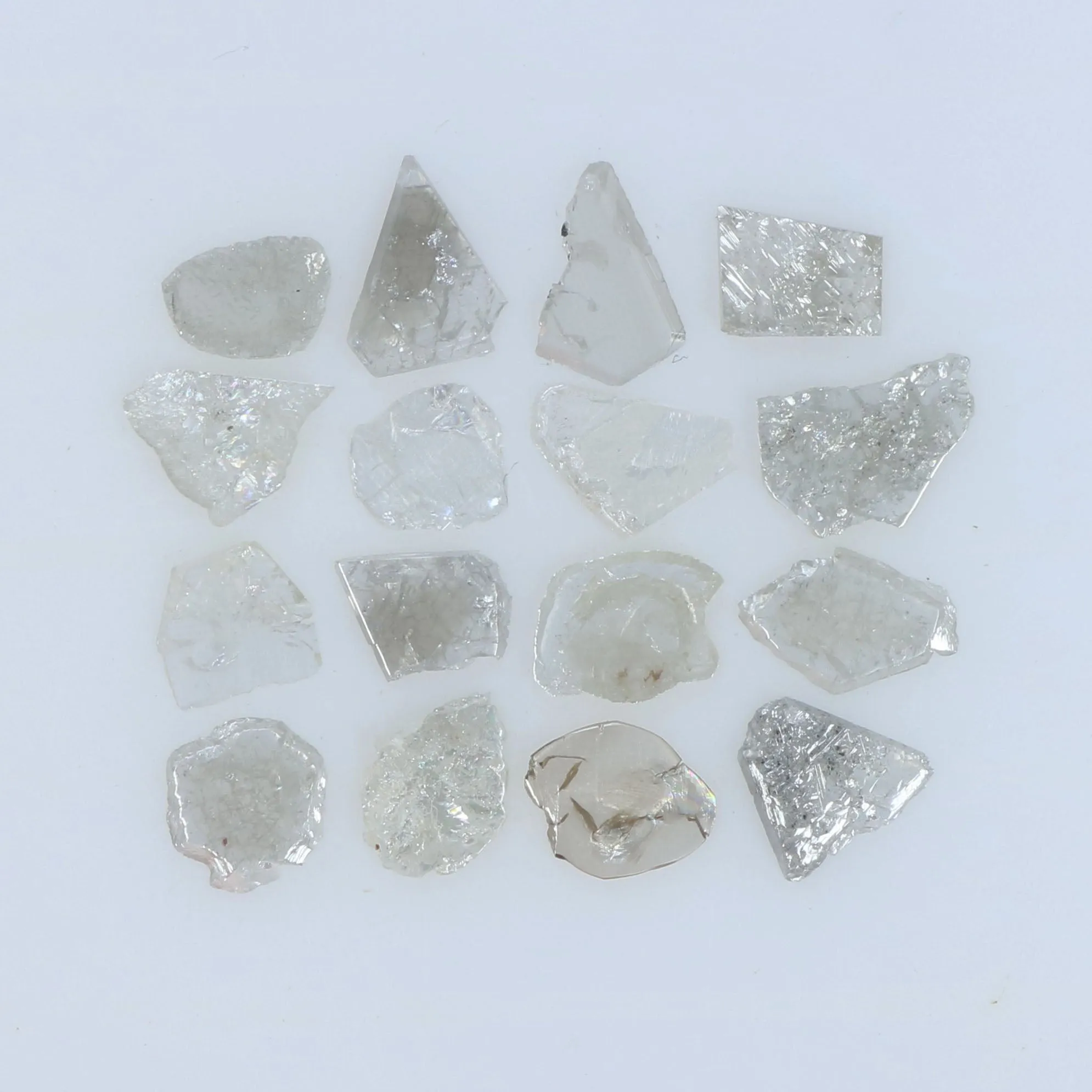 1.83 Ct Natural Loose Diamond Slice Grey Color I3 Clarity 16 Pcs KR2160