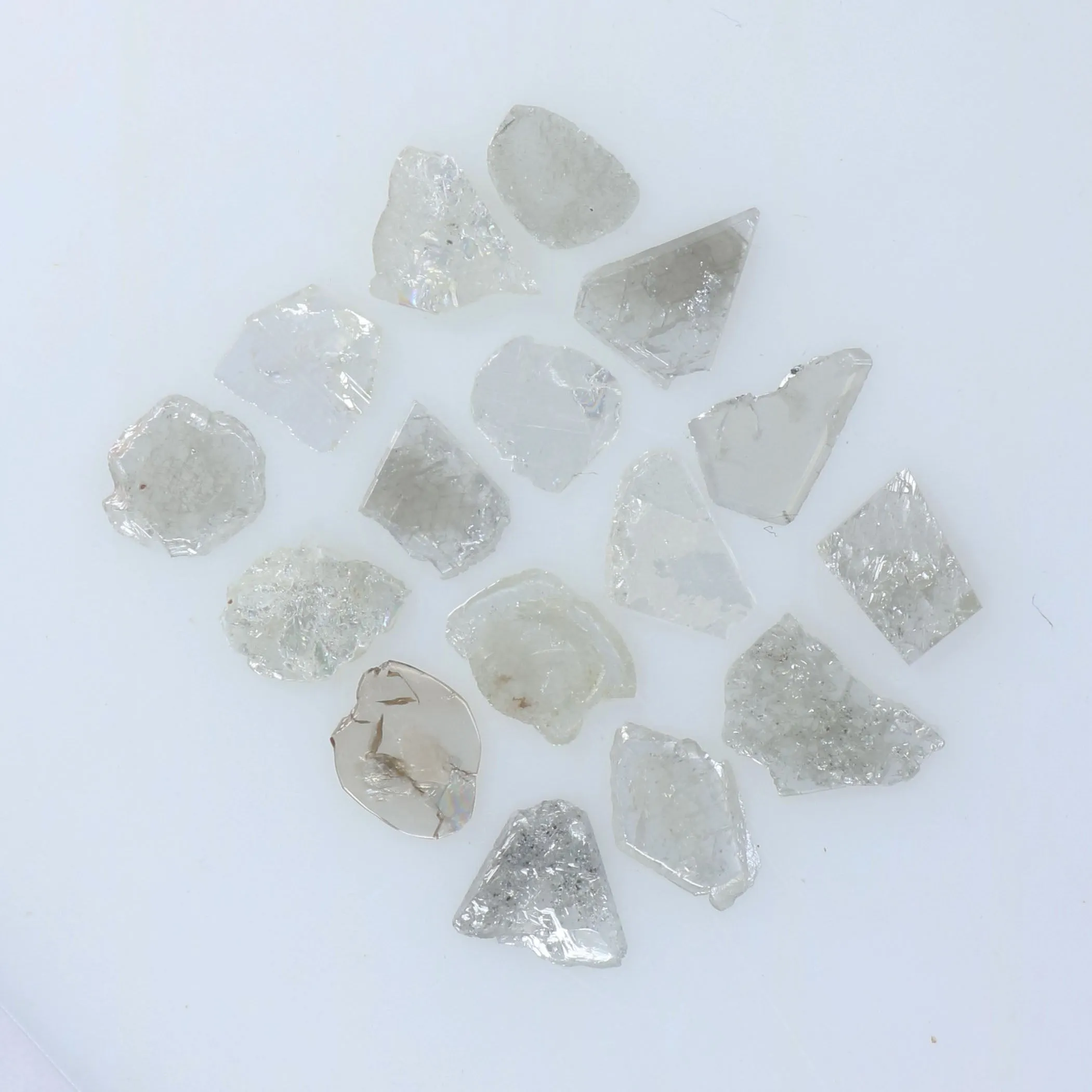 1.83 Ct Natural Loose Diamond Slice Grey Color I3 Clarity 16 Pcs KR2160