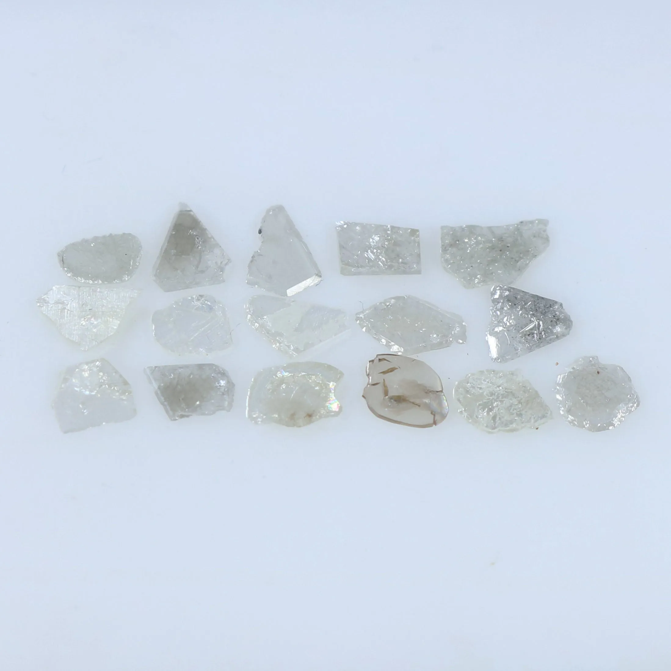 1.83 Ct Natural Loose Diamond Slice Grey Color I3 Clarity 16 Pcs KR2160