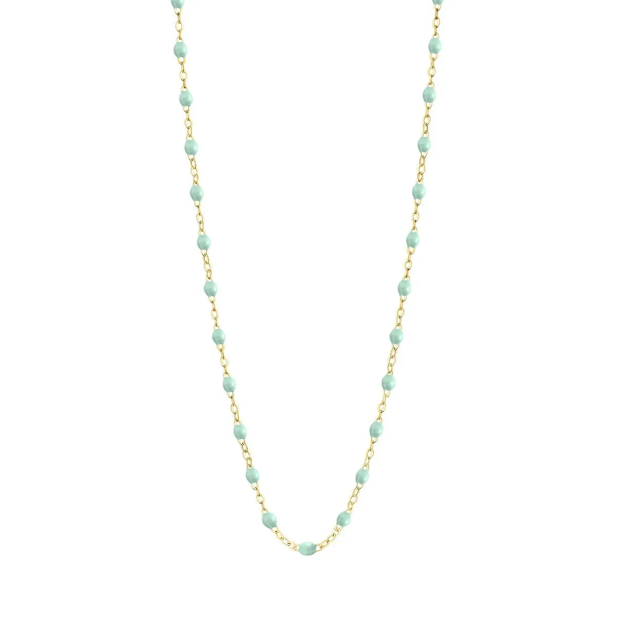 18K Gold and Jade Resin Beaded Classic Necklace