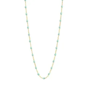 18K Gold and Jade Resin Beaded Classic Necklace