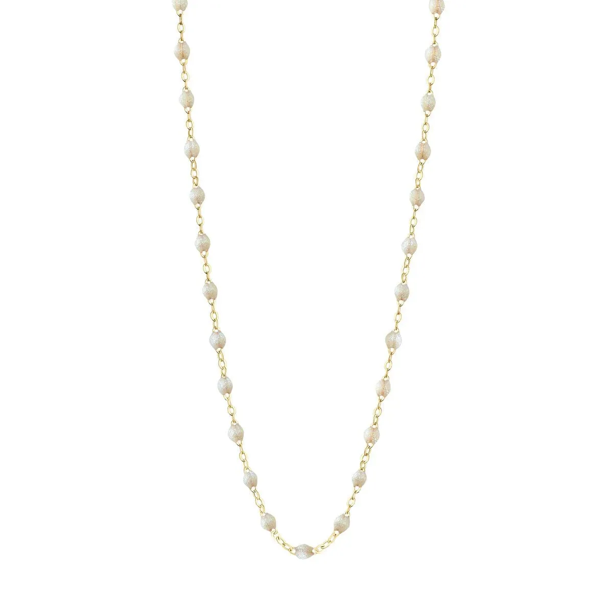 18K Gold and Opal Resin Beaded Classic Necklace