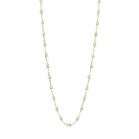 18K Gold and Opal Resin Beaded Classic Necklace