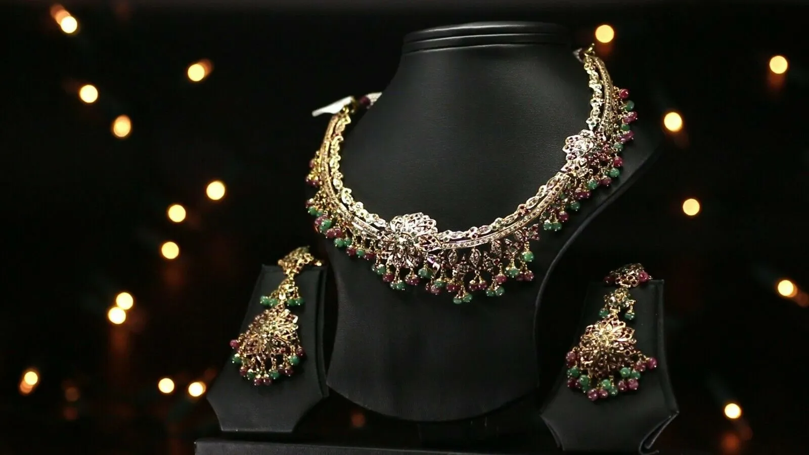 22k Beautiful Solid Gold Classic South Indian Necklace Set For Ladies LS159