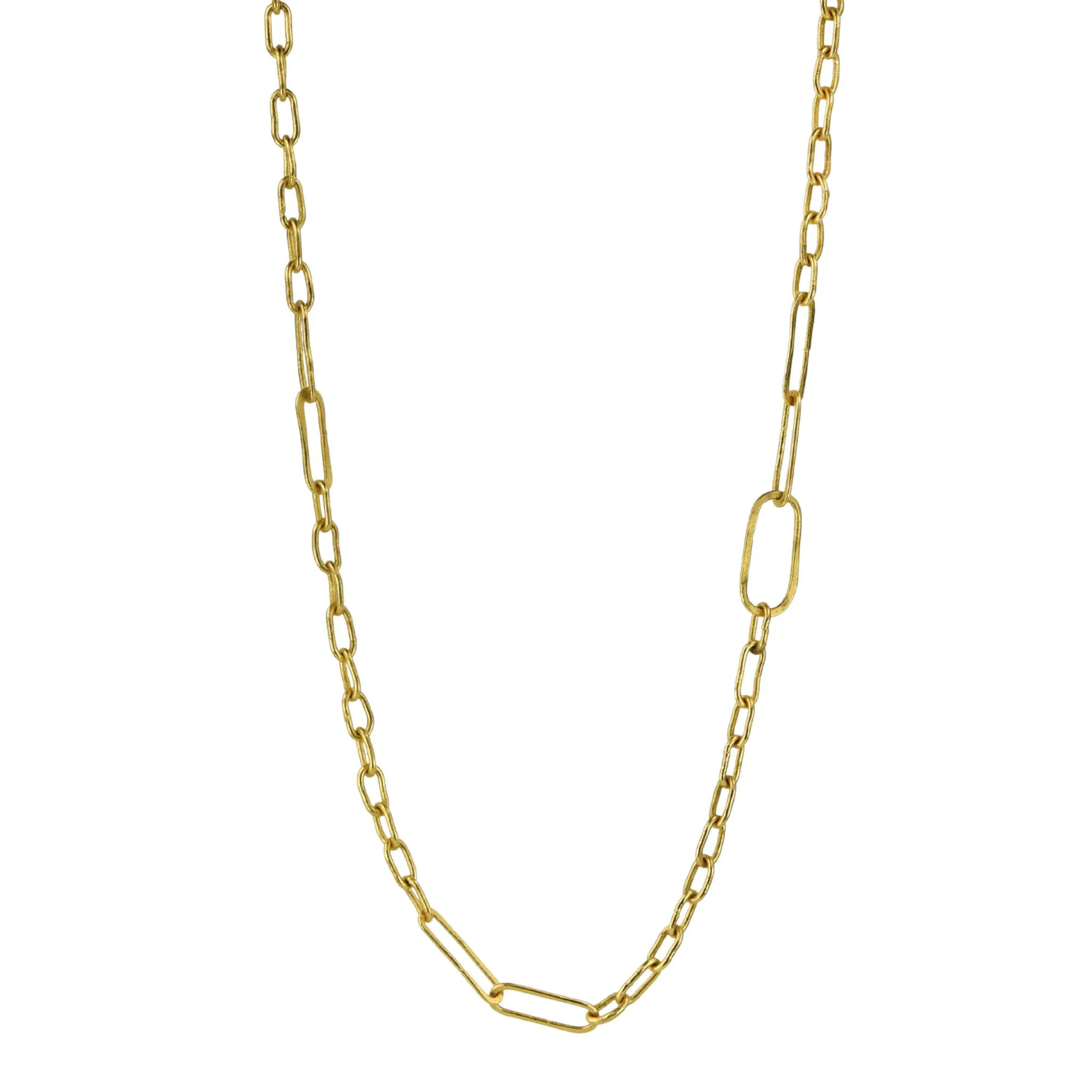 22K Gold Long & Short Link Chain Necklace