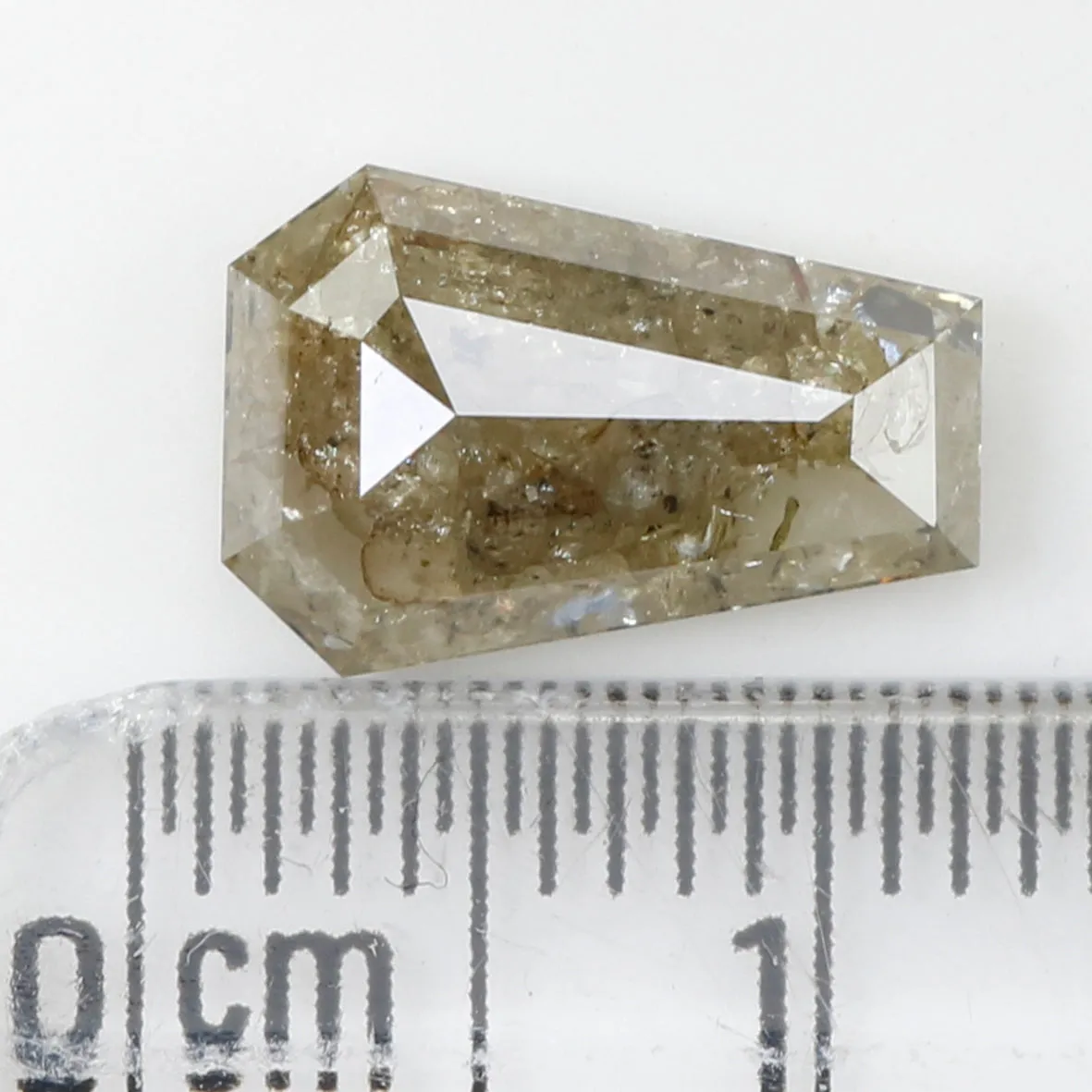 2.61 CT Natural Loose Coffin Cut Diamond Grey Brown Color Coffin Shape Diamond 11.05 MM Natural Loose Diamond Coffin Rose Cut Di