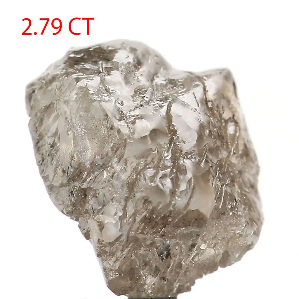 2.79 CT Natural Loose Diamond Rough Brown Color I3 Clarity 9.70 MM KDL9030