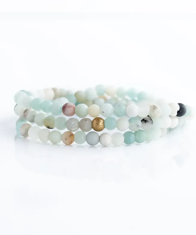 4mm  Wrap Gemstone Bracelet - Amazonite