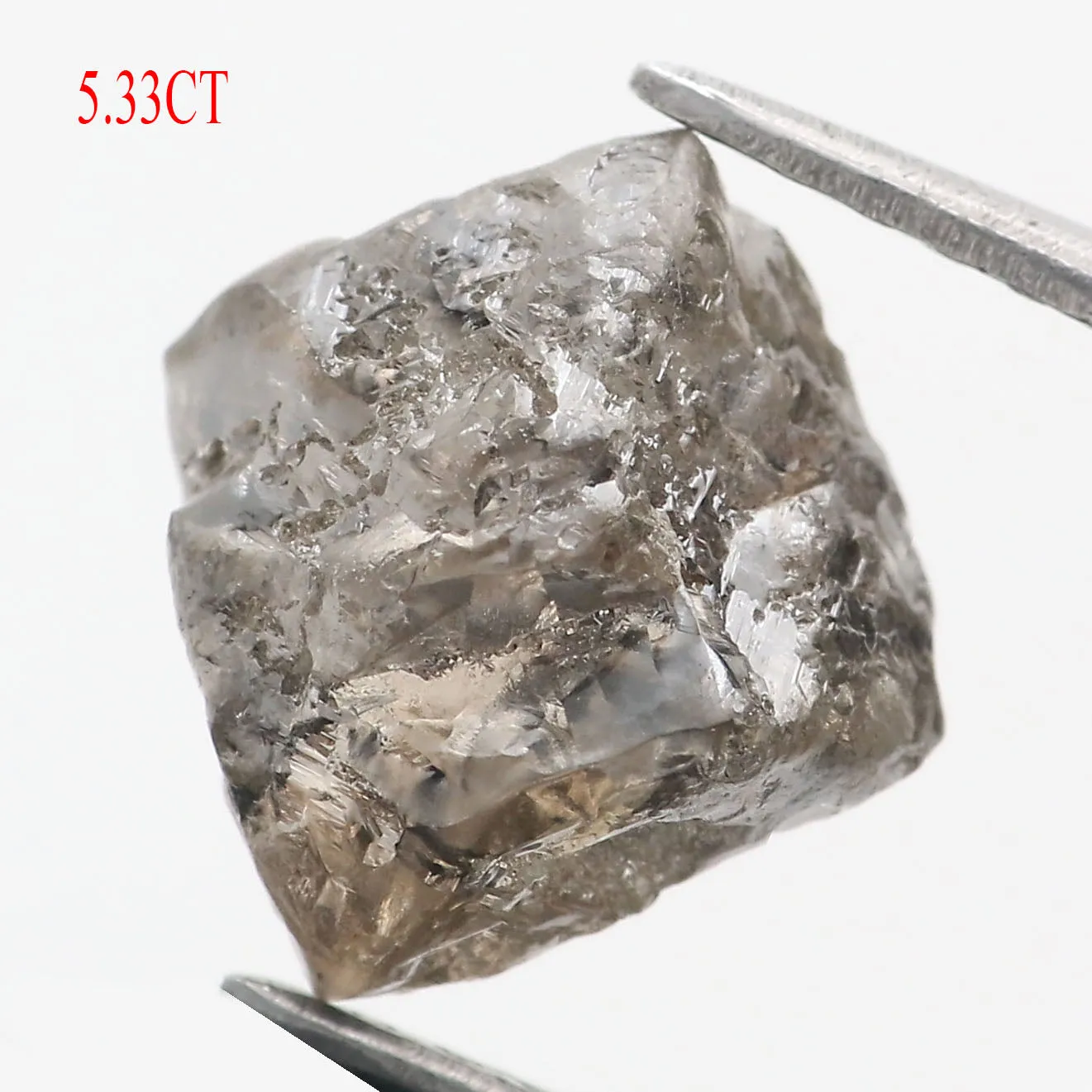 5.33 Ct Natural Loose Diamond Rough Brown Color I2 Clarity 11.30 MM KDL8847