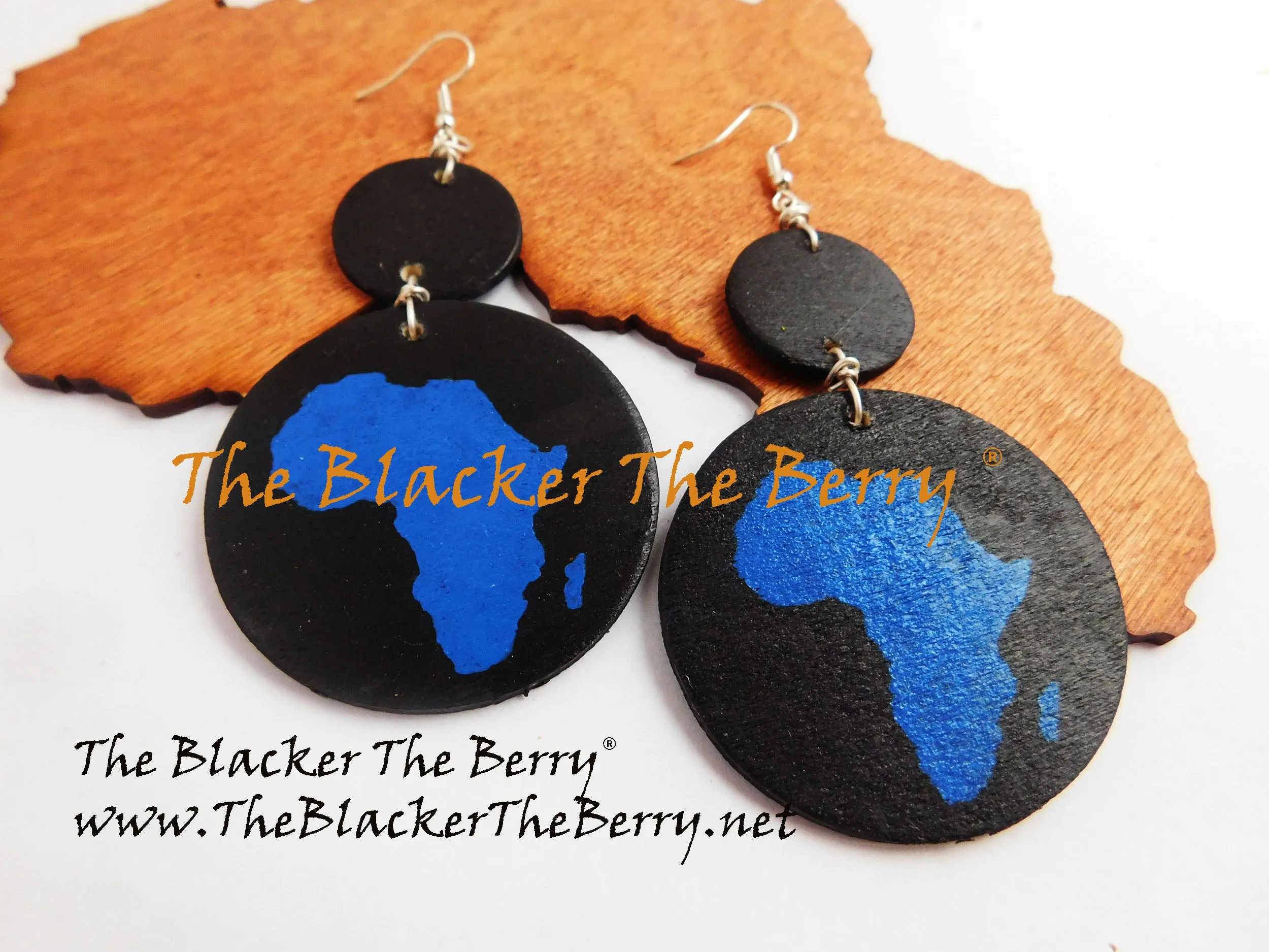 Africa Earrings Black Blue Jewelry Handmade The Blacker The Berry