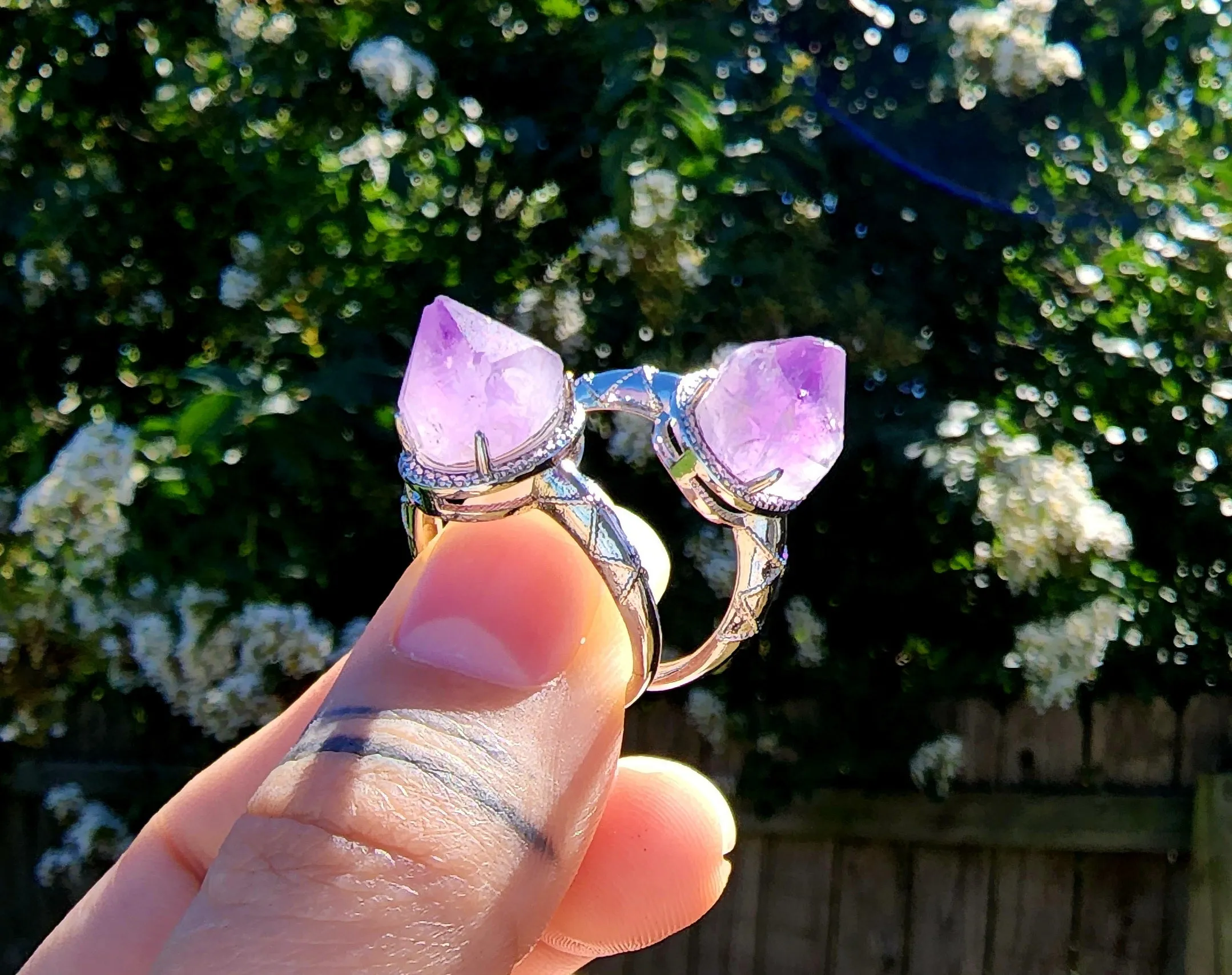 Amethyst Point Rings