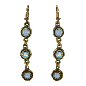 Anne Koplik Gold Air Opal Blue Stacked Drops Earrings with Swarovski Crystal ER4722AIR