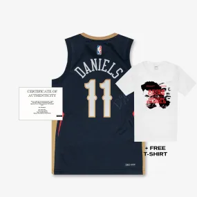 Autographed Dyson Daniels New Orleans Pelicans Youth Icon Edition Swingman Jersey - Navy