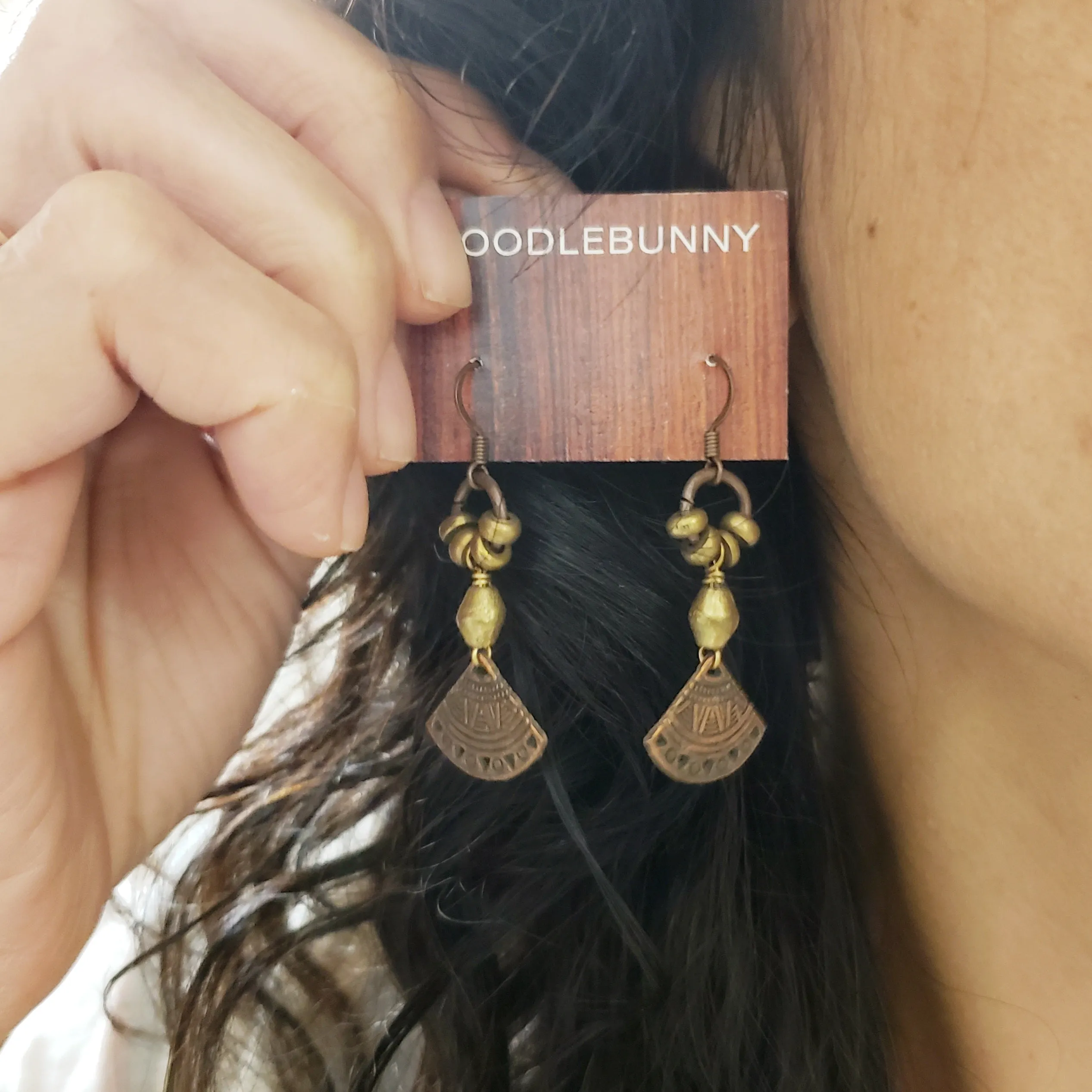 Aztec Copper Fans Earrings