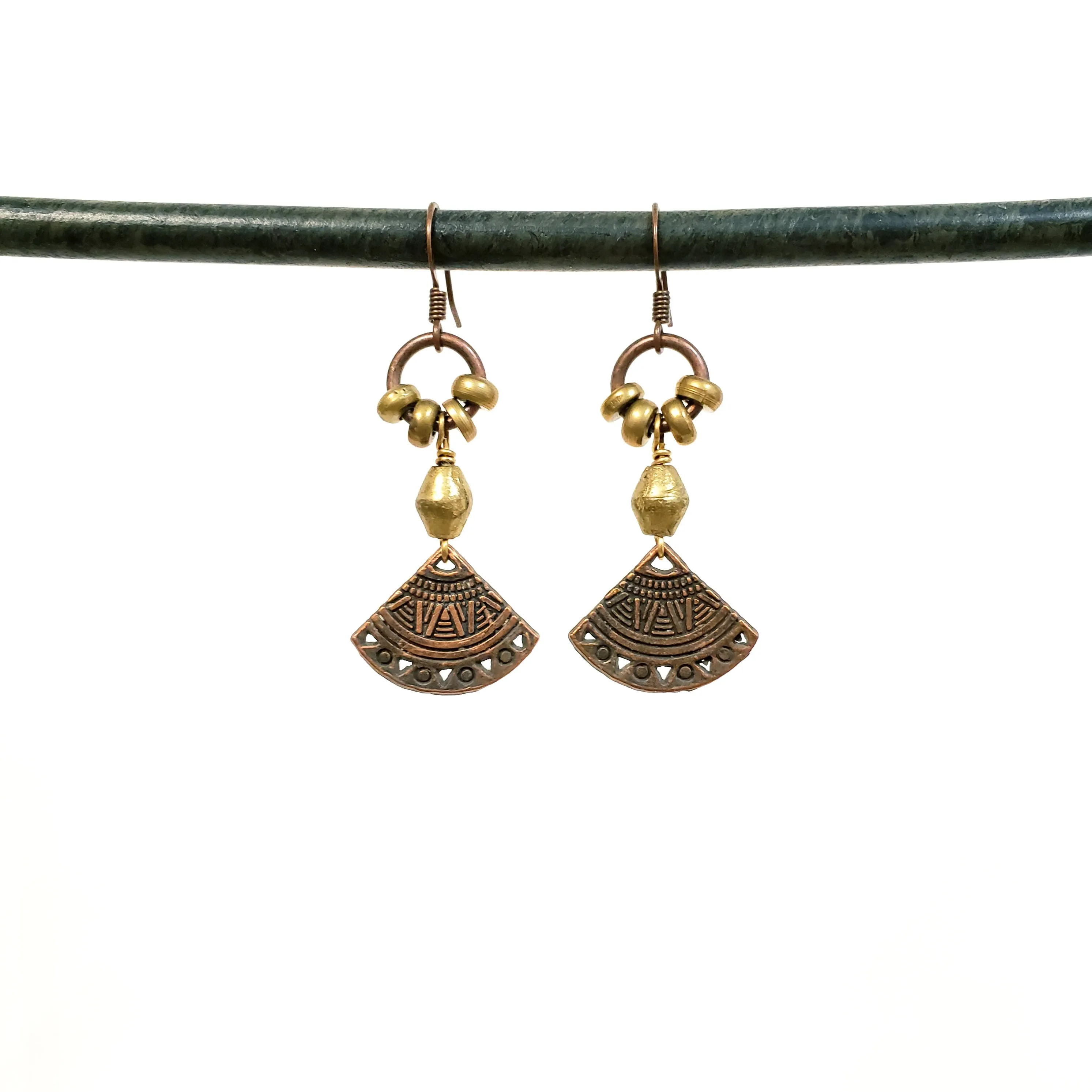 Aztec Copper Fans Earrings