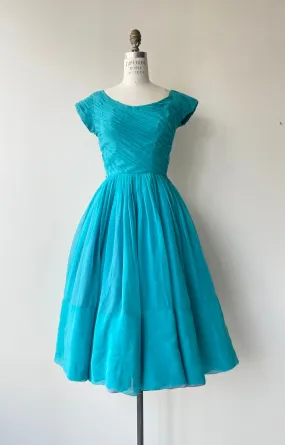 Azure Silk Dress | 1950s