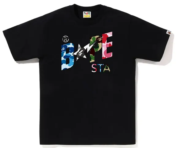 BAPE ABC Crazy Camo Bape Sta Black tee