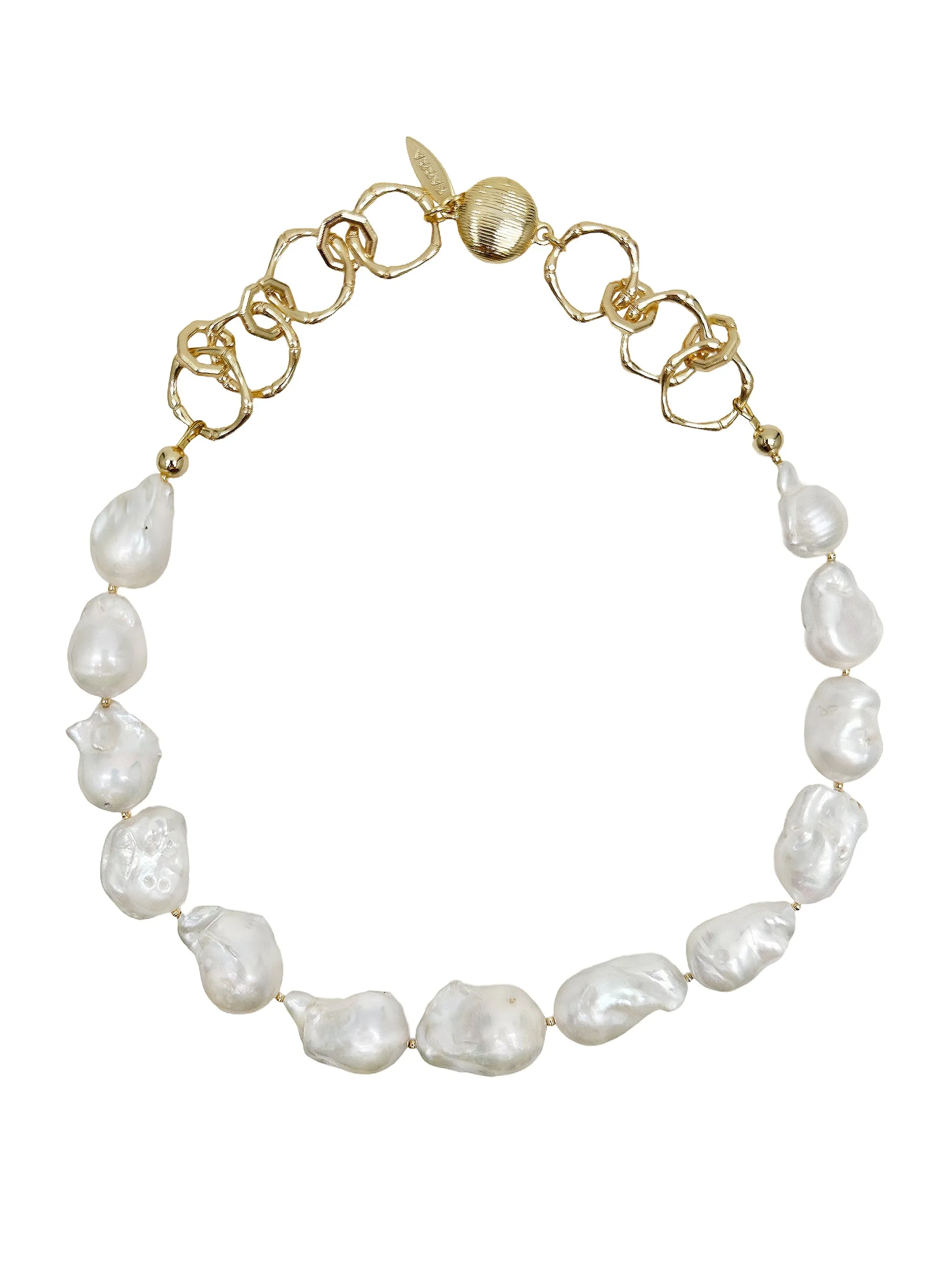 Baroque Pearls with Chain Chunky Necklace LN054