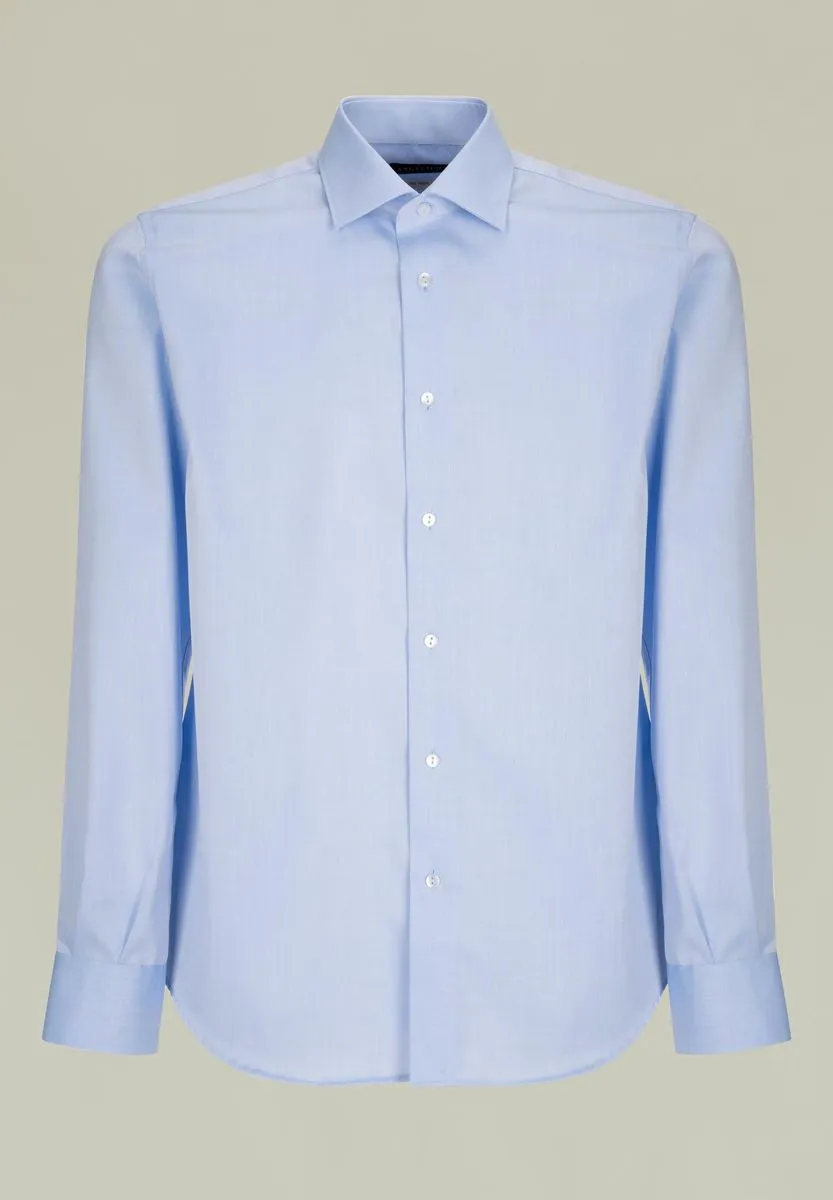 Camicia azzurra cotone NO-STIRO slim