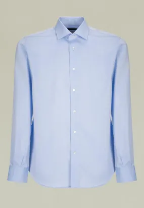 Camicia azzurra cotone NO-STIRO slim