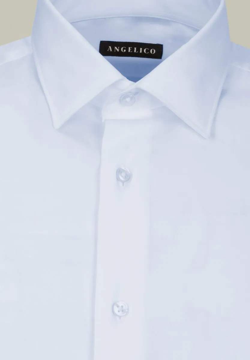 Camicia azzurra twill collo italiano slim